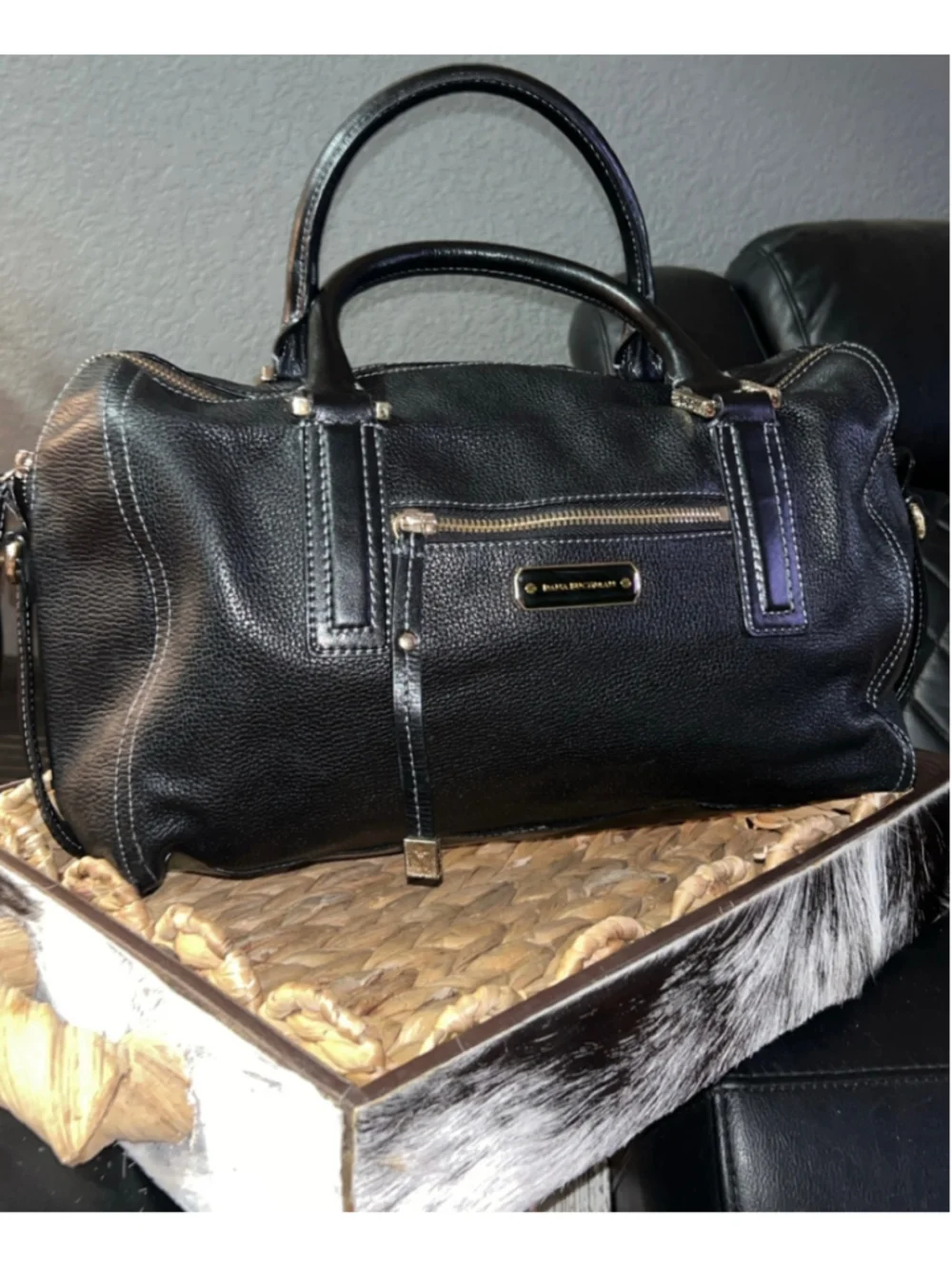 Women's Dana Buchman Black Gold Satchel Bag One Size